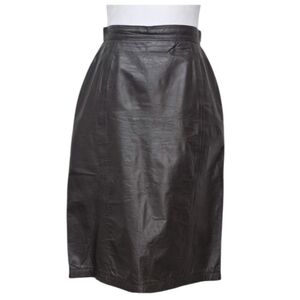 Amati Brown Leather Pencil Skirt Size 8